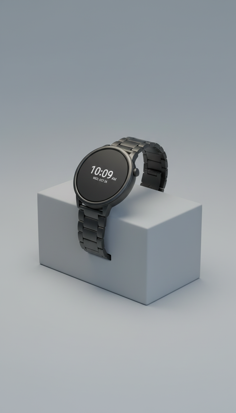 Smartwatch with graphite black stainless steel